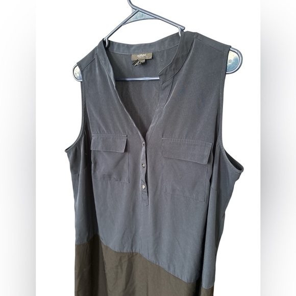 Alfani color block sleeveless dress-navy and black-Size 14w - Picture 2 of 5